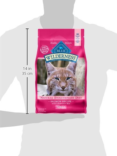 Blue Buffalo Wilderness Natural High Protein, Grain Free Dry Food for Adult Cats, Salmon, 11-lb Bag