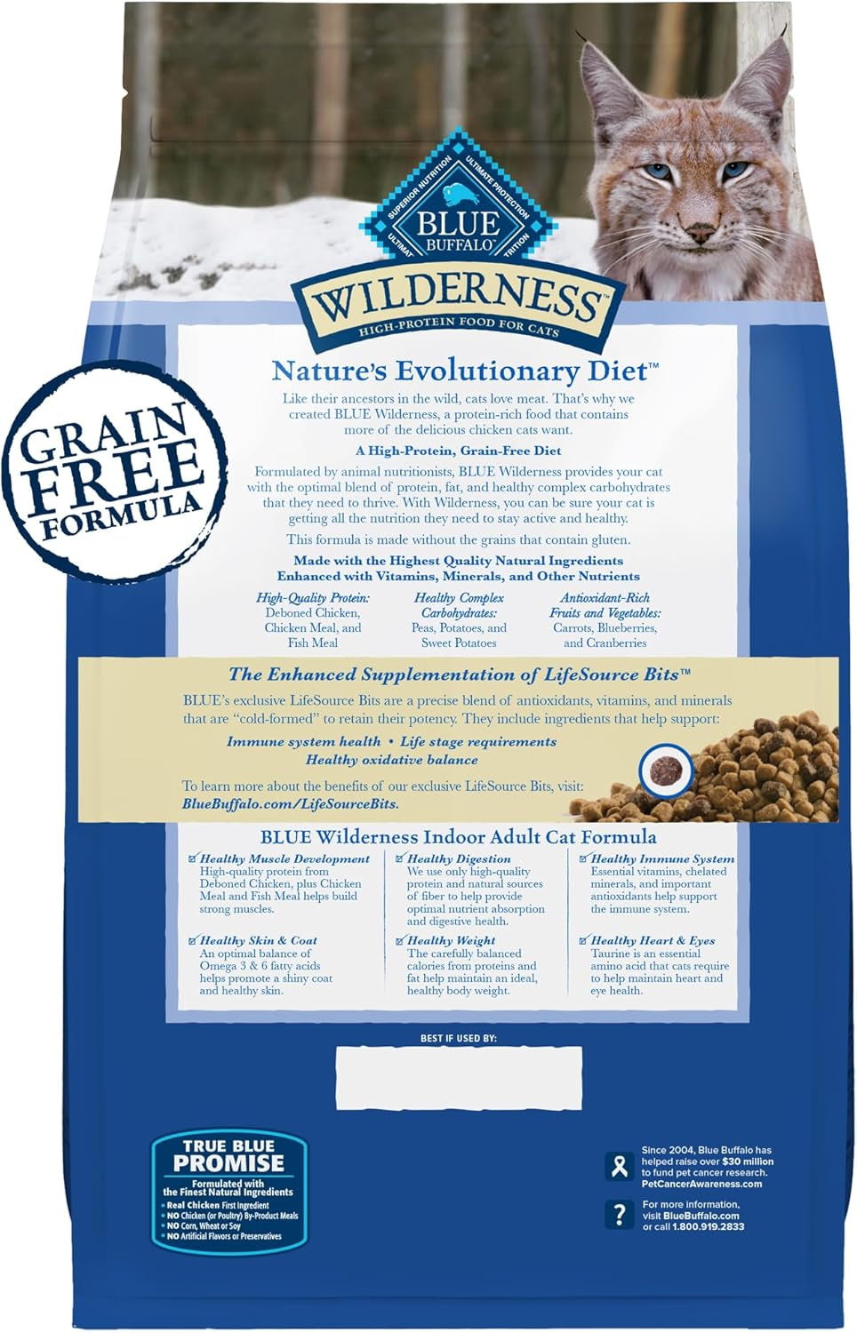 Wilderness High Protein, Natural Adult Indoor Dry Cat Food, Chicken 15-Lb