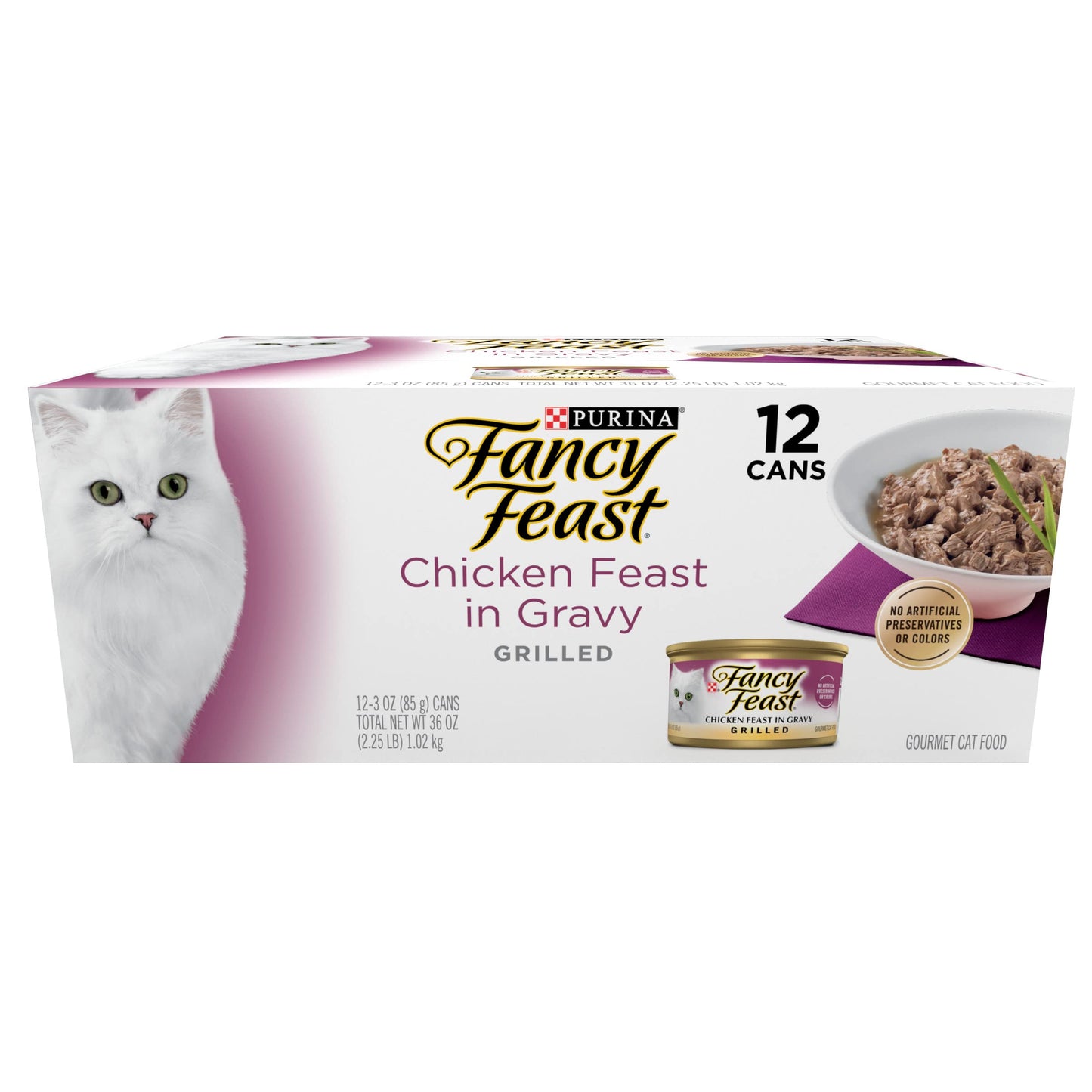 Fancy Feast Poultry and Beef Feast Classic Pate Collection Grain Free Wet Cat Food Variety Pack - (Pack of 30) 3 oz. Cans