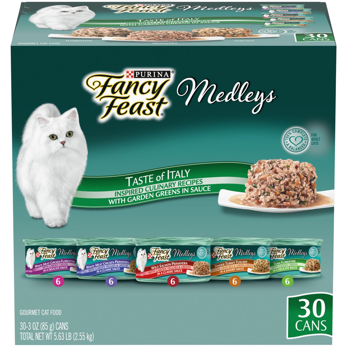 Fancy Feast Poultry and Beef Feast Classic Pate Collection Grain Free Wet Cat Food Variety Pack - (Pack of 30) 3 oz. Cans