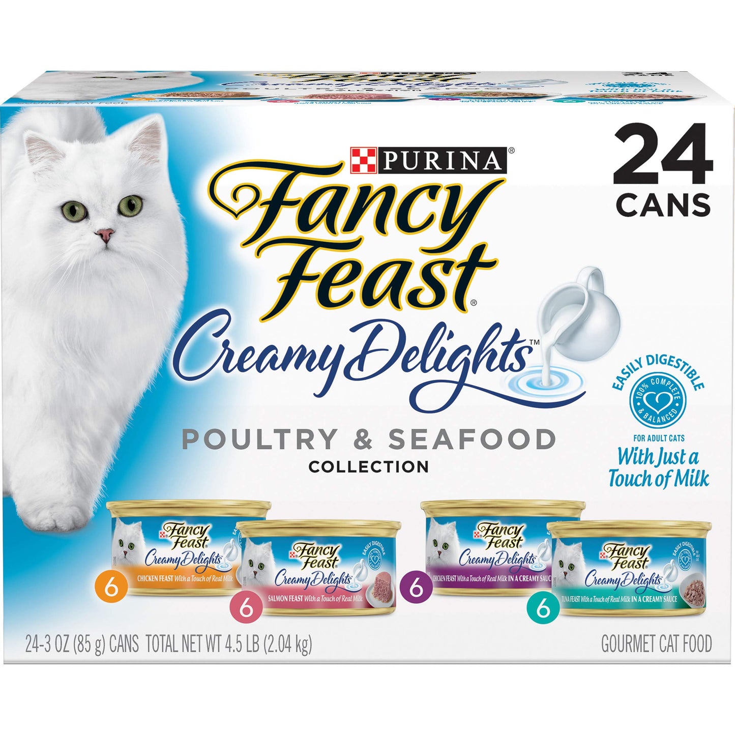 Fancy Feast Poultry and Beef Feast Classic Pate Collection Grain Free Wet Cat Food Variety Pack - (Pack of 30) 3 oz. Cans