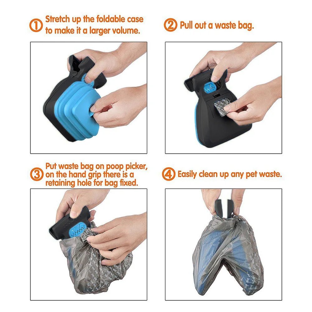 DOG POOPER SCOOPER FOLDABLE| PLUS 1 ROLL WASTE BAGS - PET LOVE