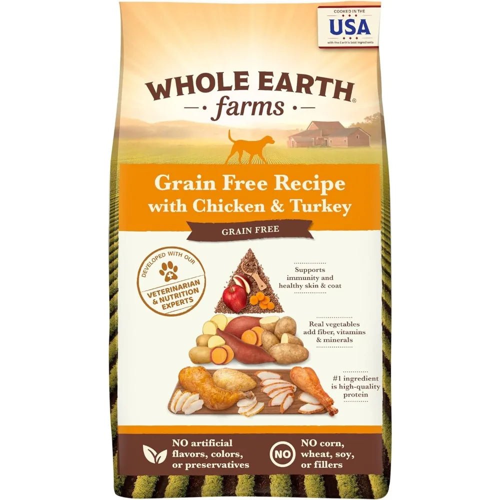 Whole Earth Farm Dog Food| Chicken and Turkey Recipe (25 LB Bag) - PET LOVE